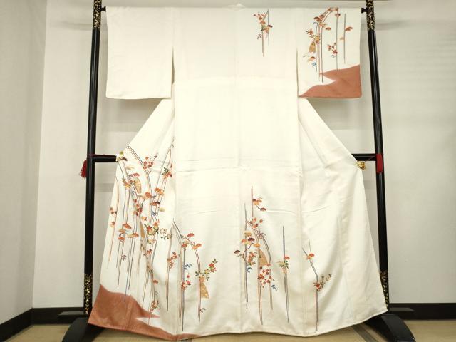 平和屋着物●訪問着　吉祥花文　正絹　逸品　AABD0880ck