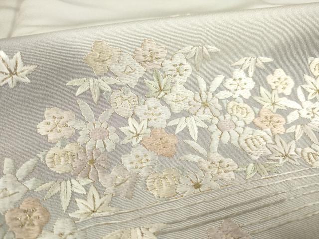 平和屋着物○訪問着 刺繍 吉祥文 暈し染め 金糸 正絹 逸品 AABD0881ck