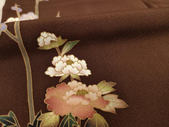 平和屋着物○訪問着 横段草花文 暈し染め 正絹 逸品 AABD0908ck