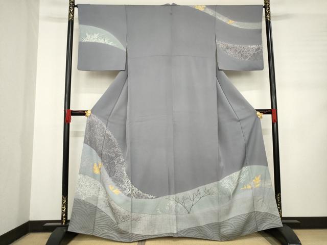 平和屋着物●訪問着　風景文　金彩　正絹　逸品　AABD0915ck