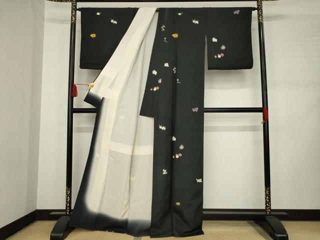 平和屋着物○十日町 名門青柳謹製 赤城紬 草木染 奇翠工房 絞り 十二支