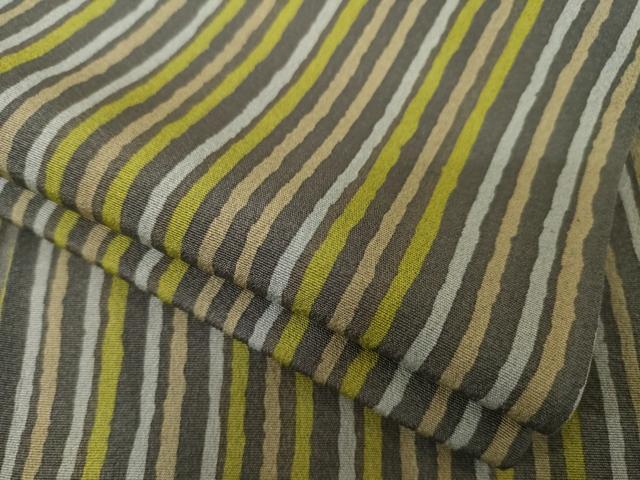 平和屋着物●上質な小紋　縞　正絹　逸品　AABD0922ck