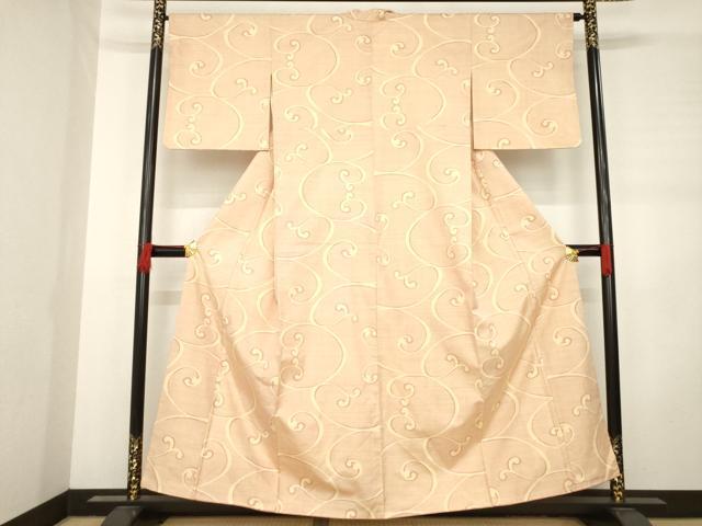 平和屋着物●本場大島紬　カタス9マルキ　唐草文　正絹　逸品　AABD0937ck