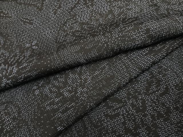 平和屋着物●結城紬　100亀甲　更紗文　正絹　逸品　AABD0961ph