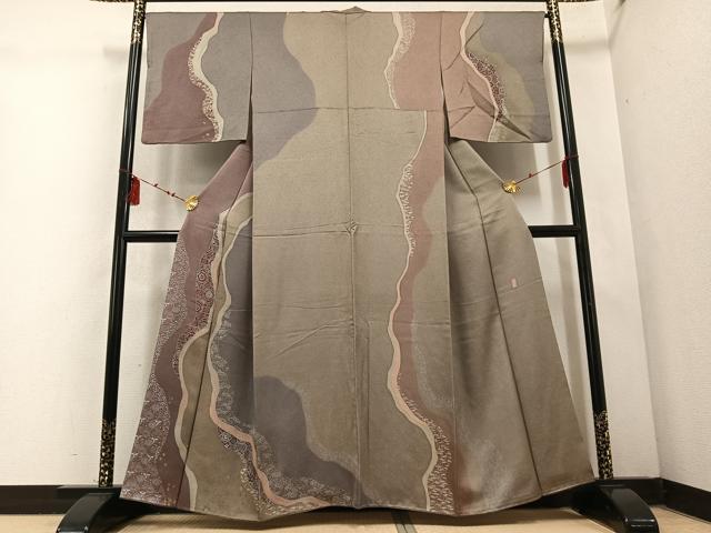 平和屋着物●訪問着　作家物　花鳥文　金彩　正絹　逸品　AABD0966ph