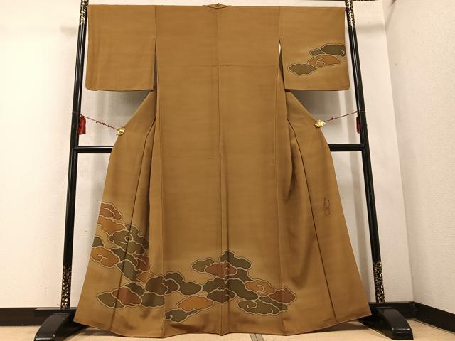 平和屋着物●染色工芸作家　本郷葵虹　訪問着　重ね雲文　暈し染め　正絹　逸品　AABD0969ph
