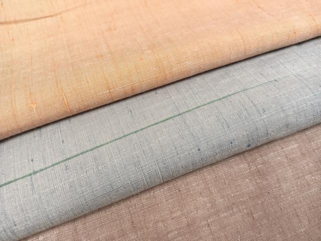 平和屋着物●上質な紬　段違い文　正絹　逸品　AABD0970ph