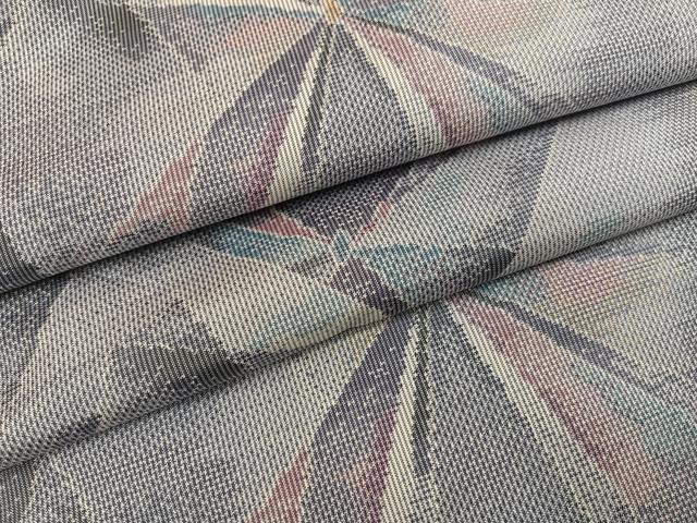 平和屋着物●本場大島紬　白大島　花尽くし　正絹　逸品　AABD0994ph