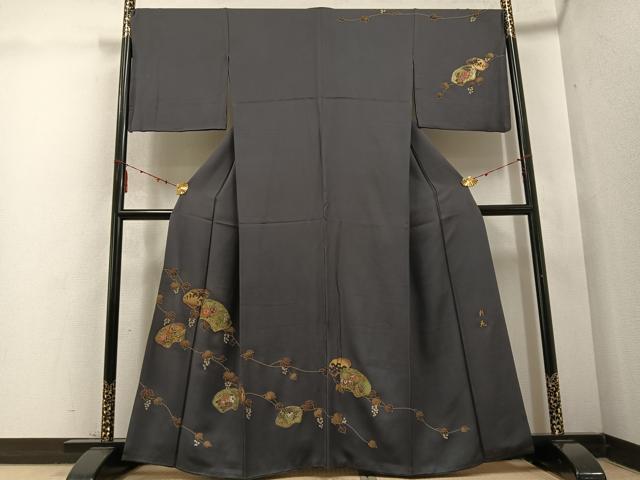 平和屋着物●訪問着　作家物　彩花　竹屋町刺繍　地紙花文　金彩　正絹　逸品　AABD1019ph