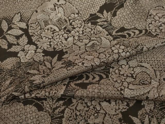 平和屋着物●本場大島紬　割込絣　雪輪御所車花文　正絹　逸品　AABD1088ck