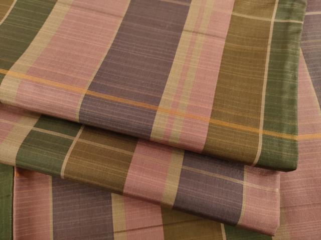 平和屋着物●本場大島紬　染大島　格子　正絹　逸品　AABD1100ck