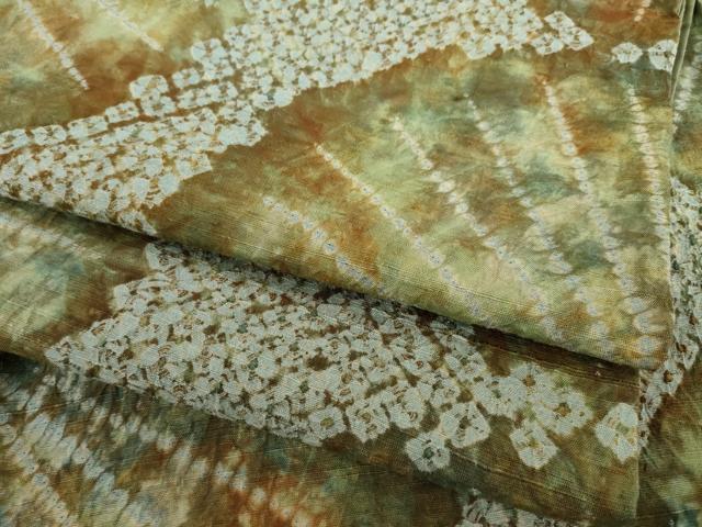 平和屋着物●上質な紬　絞り　正絹　逸品　AABD1108ck