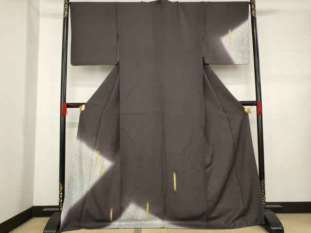 平和屋着物●訪問着　短冊花文　暈し染め　金彩　ロング丈　正絹　逸品　AABD1131ck