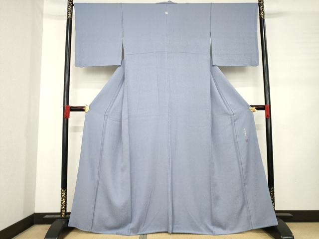 平和屋着物○冷泉布美子撰 色無地 薄鼠色 正絹 逸品 AABD1565ck