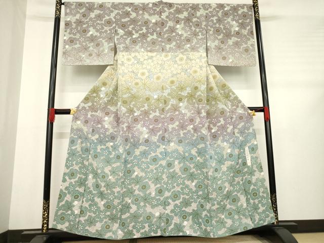 平和屋着物●訪問着　作家物　晴三　楓　梅　正絹　逸品　AABD1604ck