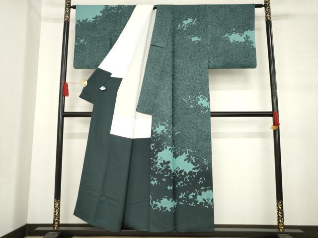 平和屋着物○訪問着 草木シルエット 正絹 逸品 AABD1632ck