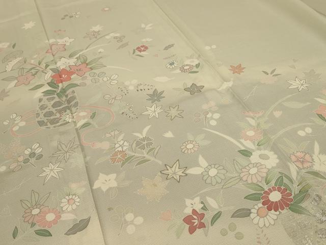 平和屋着物＊夏物　訪問着　絽　駒刺繍　飾花文　暈し染め　銀彩　正絹　逸品　AABD3305jd_3