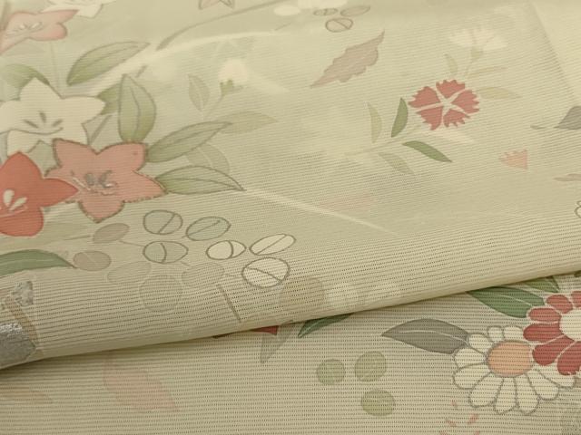 平和屋着物＊夏物　訪問着　絽　駒刺繍　飾花文　暈し染め　銀彩　正絹　逸品　AABD3305jd_4