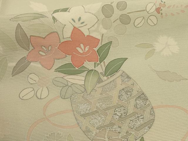 平和屋着物＊夏物　訪問着　絽　駒刺繍　飾花文　暈し染め　銀彩　正絹　逸品　AABD3305jd_5