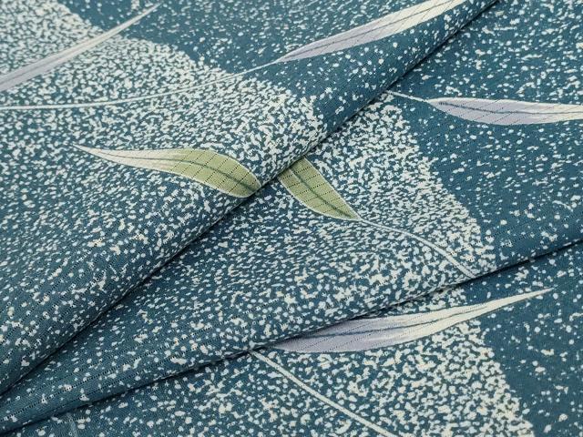 平和屋着物＊夏物　小紋　絽　枝葉文　洗える着物　AABD3329jd