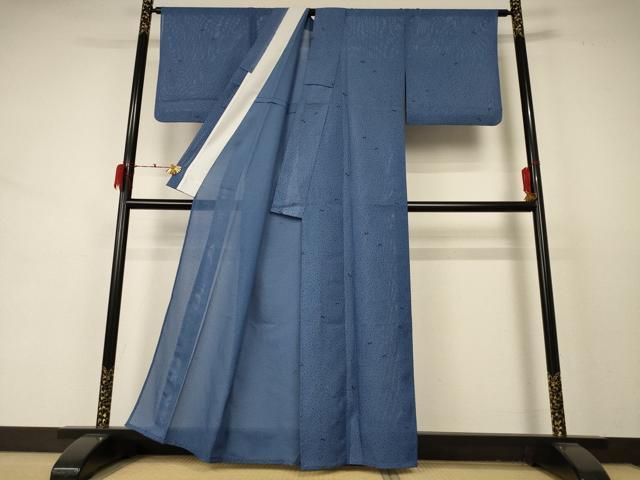 平和屋着物＊夏物　小紋　絽　舞蝶文　洗える着物　AABD3334jd_2