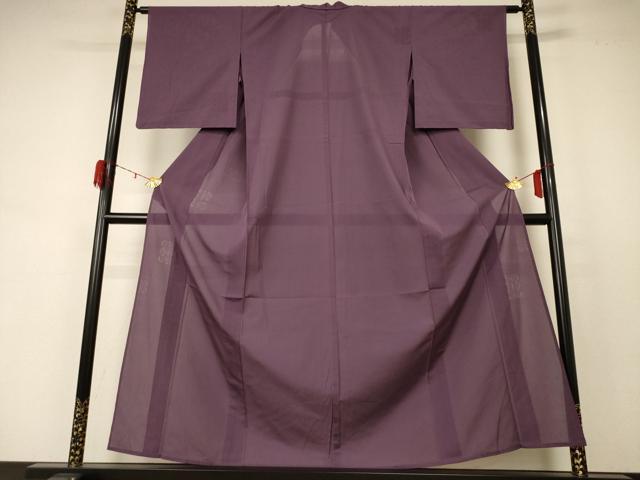 平和屋着物＊夏物　色無地　紗　濃色　洗える着物　AABD3343jd