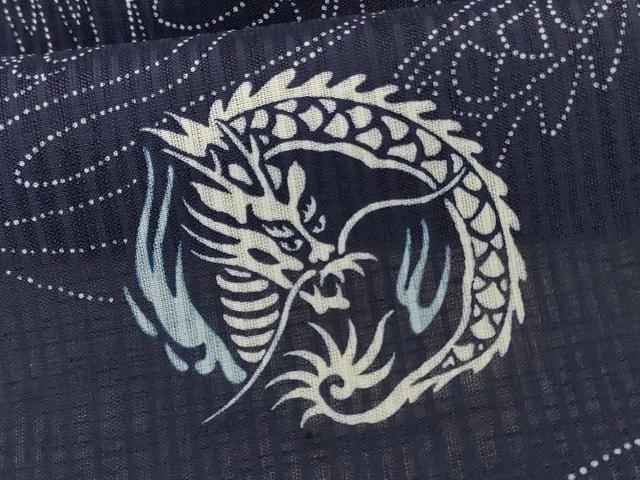 平和屋着物＊夏物　小紋　紗　龍　ロング丈　洗える着物　AABD3350jd_5