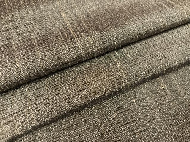 平和屋着物●男性　紬　色無地　肥後煤竹色　正絹　逸品　AABD3438ph