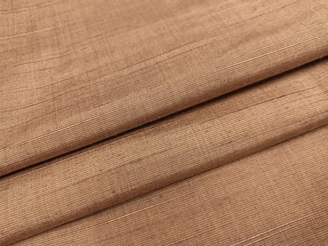 平和屋着物●上質な紬　色無地　焦香色　正絹　逸品　AABD3459ph