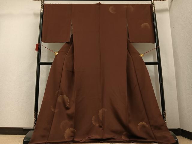 平和屋着物●訪問着　刺繍　雪輪文　金糸　ロング丈　正絹　逸品　AABD3934ph