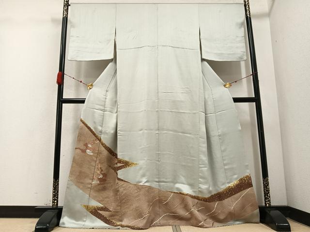 平和屋着物●豪華色留袖　刺繍　立波文　金彩　高島屋扱い　正絹　逸品　AABD3950ph