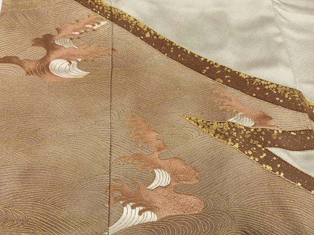 平和屋着物○豪華色留袖 刺繍 立波文 金彩 高島屋扱い 正絹 逸品