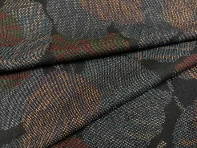 平和屋着物●本場大島紬　一元7マルキ　葉尽くし　正絹　逸品　AABD3979ph