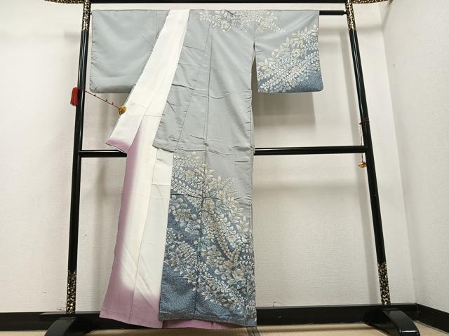 平和屋着物○本場大島紬 染大島 訪問着 辻が花 絞り 暈し染め 正絹