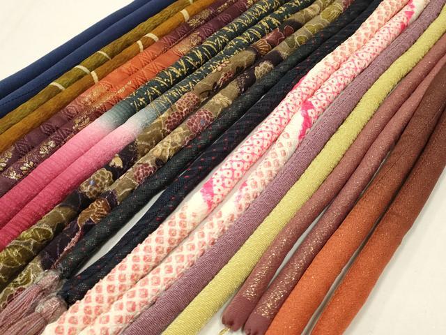 平和屋着物●和装小物　上質な帯締め10本セット　丸ぐけ　絞り　暈し　金糸　金彩　パール　あわじ玉　ビーズ　逸品　AABD4174ay