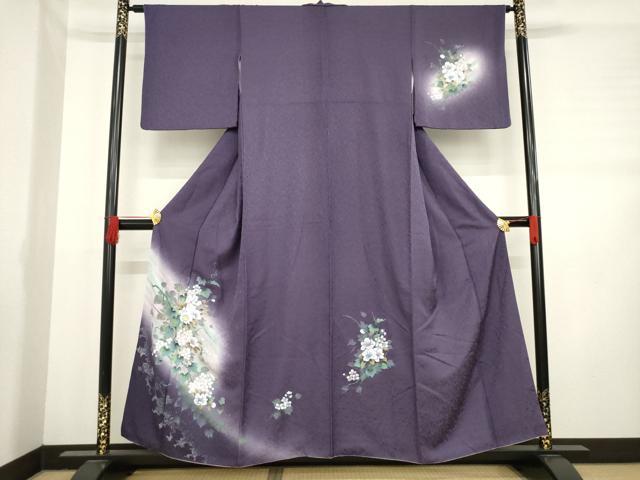 平和屋着物●訪問着　螺鈿　草花文　暈し染め　金彩　正絹　逸品　AABD4337ck