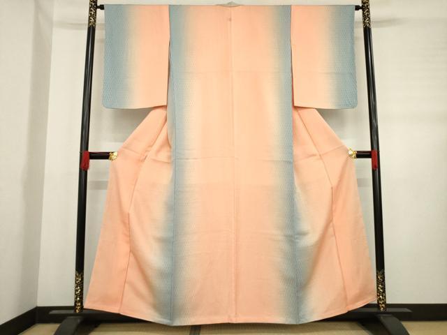 平和屋着物●九代目　松本幸四郎　小紋　間道　暈し染め　正絹　逸品　未使用　AABD4339ck