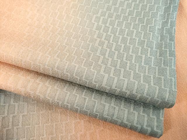 平和屋着物●九代目　松本幸四郎　小紋　間道　暈し染め　正絹　逸品　未使用　AABD4339ck