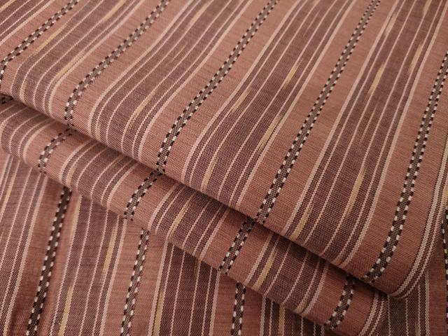 平和屋着物●上質な紬　縞　正絹　逸品　AABD4355ck