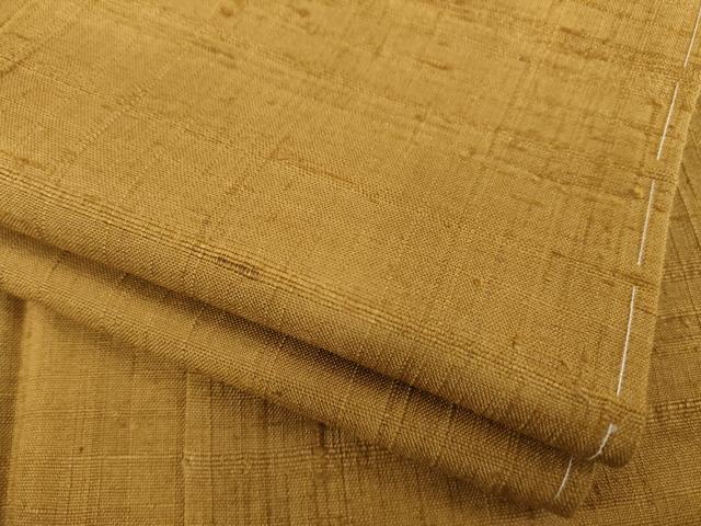 平和屋着物●生紬　色無地　狐色　正絹　逸品　AABD4369ck