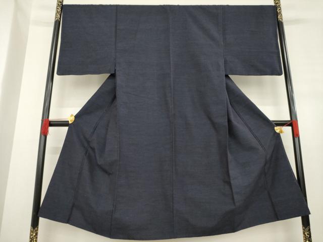 平和屋着物●男性　結城紬　杢　青褐色　正絹　逸品　AABD4370ck