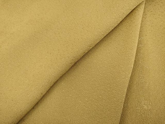 平和屋着物●世界的友禅作家　千地泰弘　色無地　桑茶色　正絹　逸品　AABD4376ck