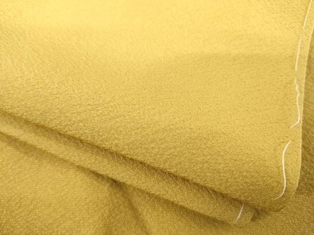平和屋着物●上質な色無地　山吹茶色　正絹　逸品　AABD4381ck