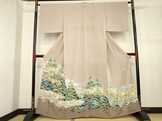 平和屋着物●本加賀友禅作家　毎田健治　色留袖　飛鶴吉祥文　正絹　逸品　AABE4195ck