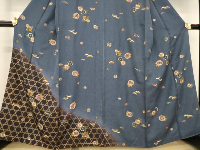 平和屋着物○訪問着 扇面吉祥花文 金彩 正絹 逸品 AABD4391ck