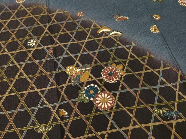 平和屋着物○訪問着 扇面吉祥花文 金彩 正絹 逸品 AABD4391ck