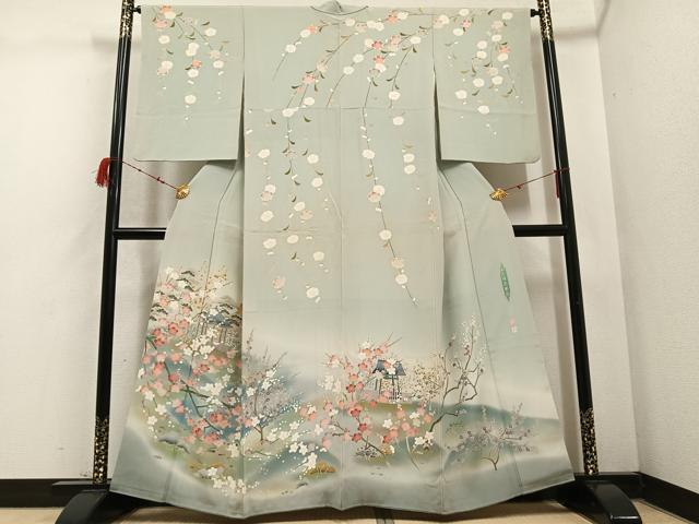 平和屋着物●訪問着　友禅　作家物　水戸偕楽園図　暈し染め　正絹　逸品　AABD4413ph