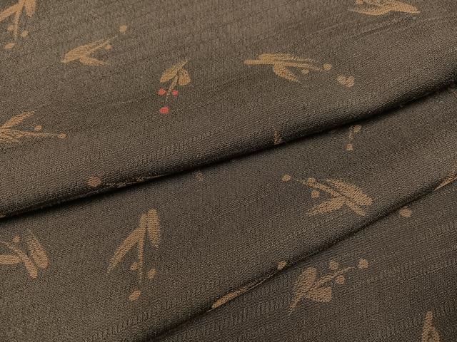 平和屋着物●上質な小紋　お召地　草花文　やまと誂製　正絹　逸品　AABD4425ph