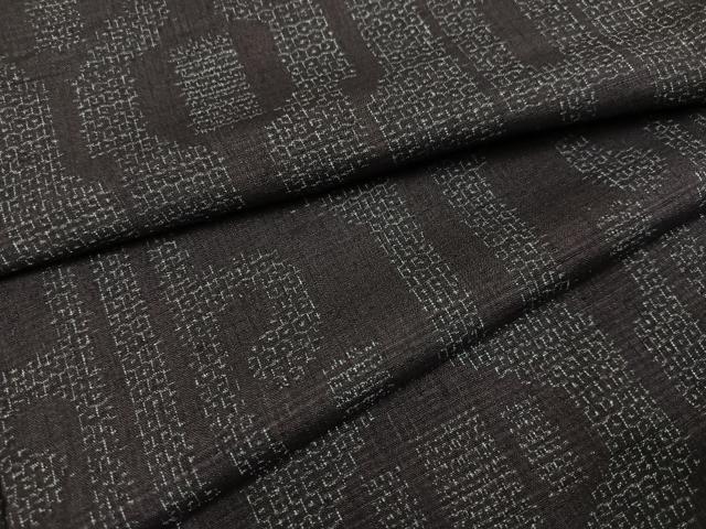 平和屋着物●結城紬　80亀甲　幾何学文様　正絹　逸品　AABD4450ph