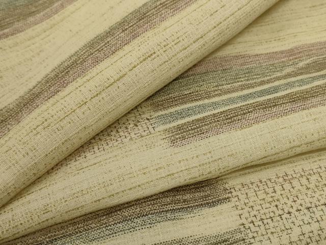 平和屋着物＊夏物　小紋　紗　横段文　洗える着物　AABD4487jd